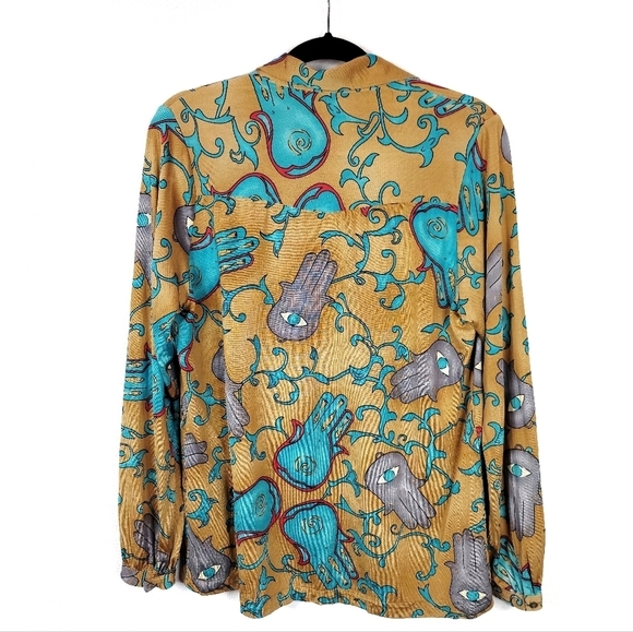 Nieves Lavi Silk Hamsa Blouse - Picture 3 of 10